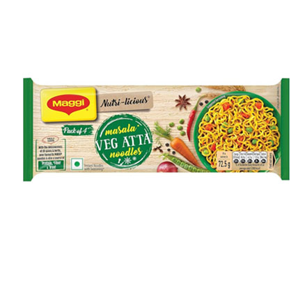 Maggi Noodles Masala Veg Atta 4 Pack With Free Veg Atta Noodles 73 Gm